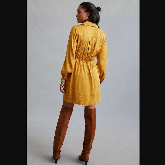Anthropologie Long-Sleeve Mini Dress - New - Medium Petite - Picture 3 of 5